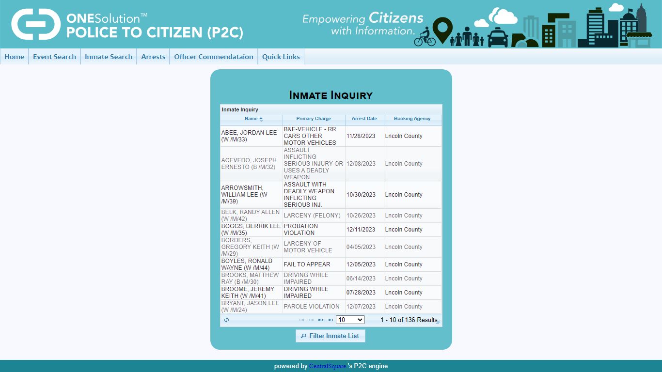 Lincoln County Sheriffs Office P2C