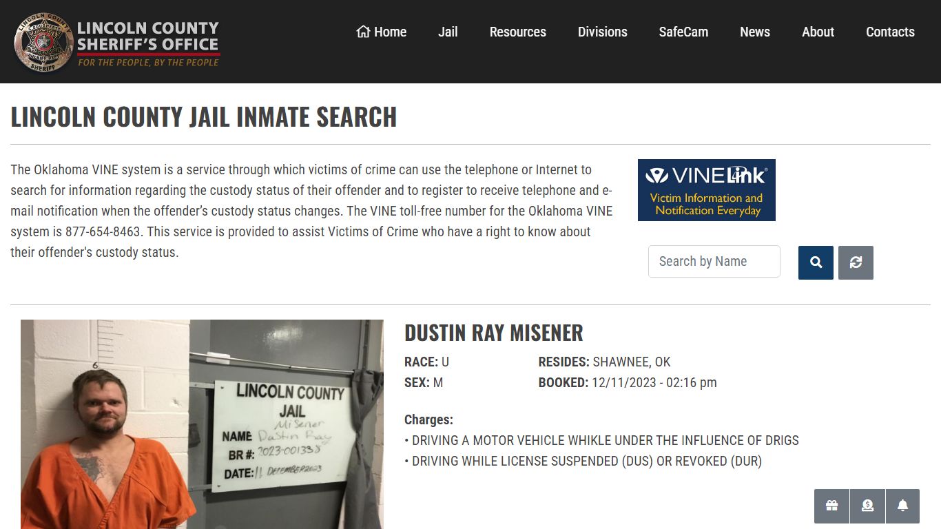 Inmate Search - Lincoln County Sheriff's Office